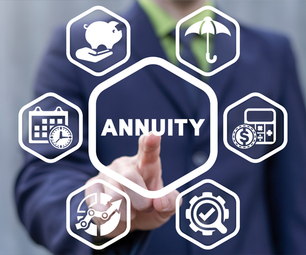 Annuity Visual Graphic being pointed at